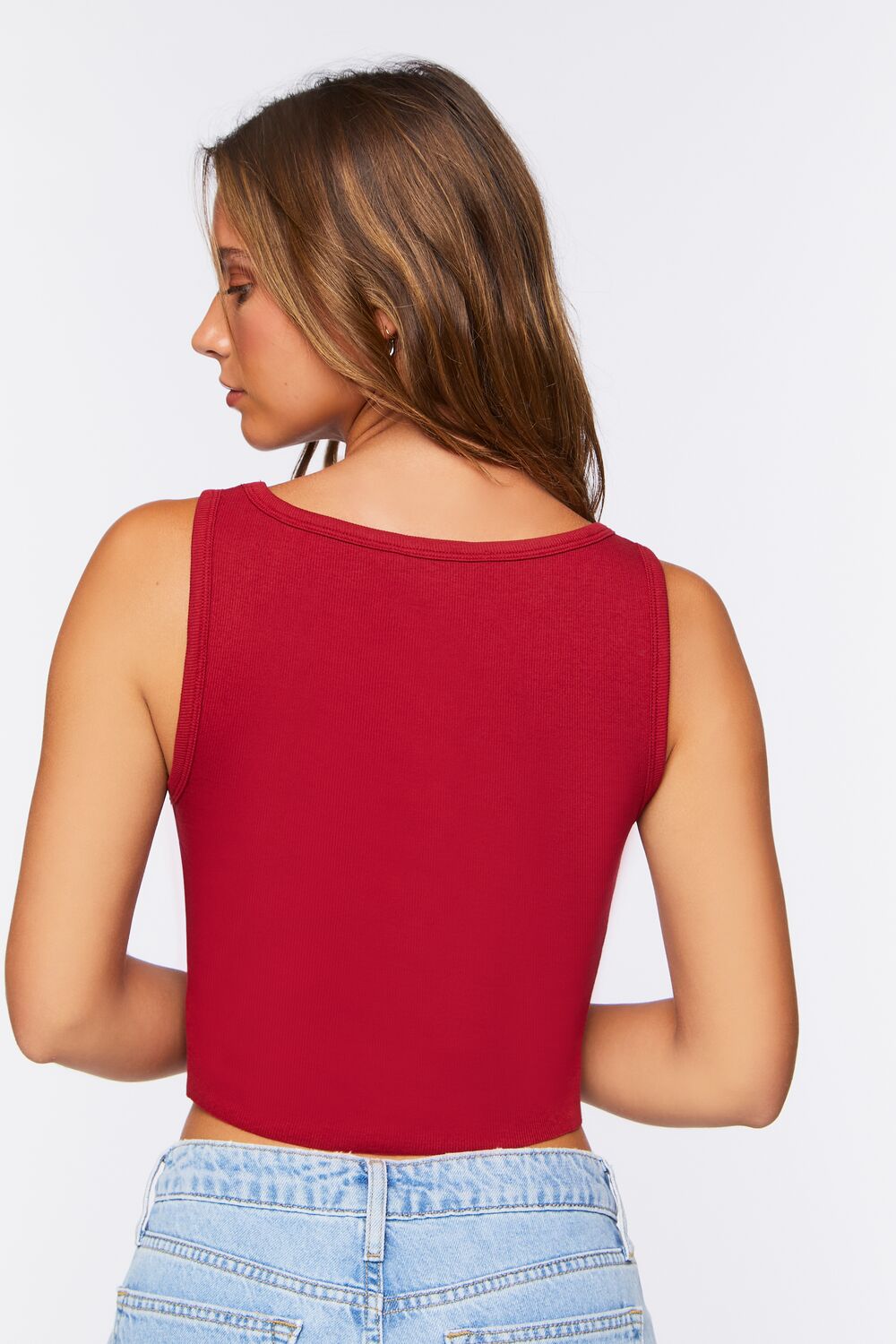  Forever 21 Cropped Tank Top - black - Bonton