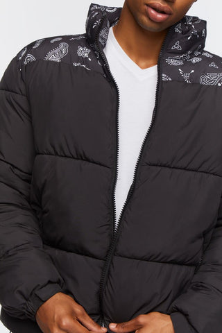 Paisley Print Puffer Jacket