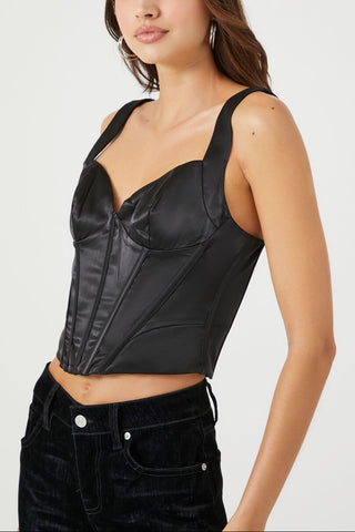 Satin Bustier Crop Top