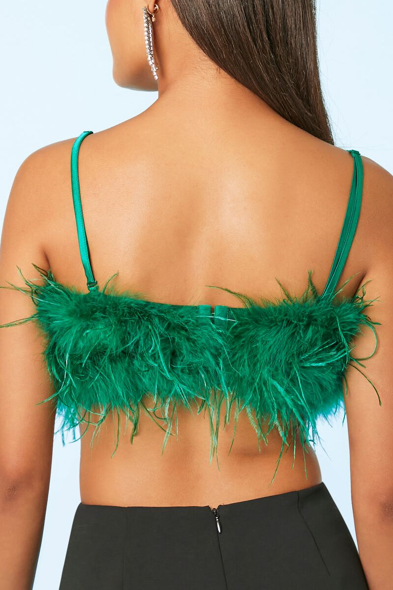  Forever 21 Feather Cropped Cami - emerald - Bonton