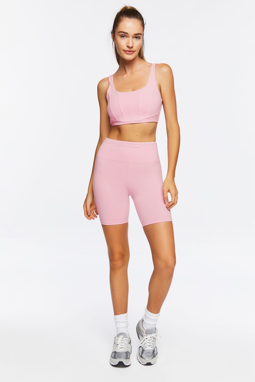  Forever 21 Longline Corset Sports Bra - mauve - Bonton