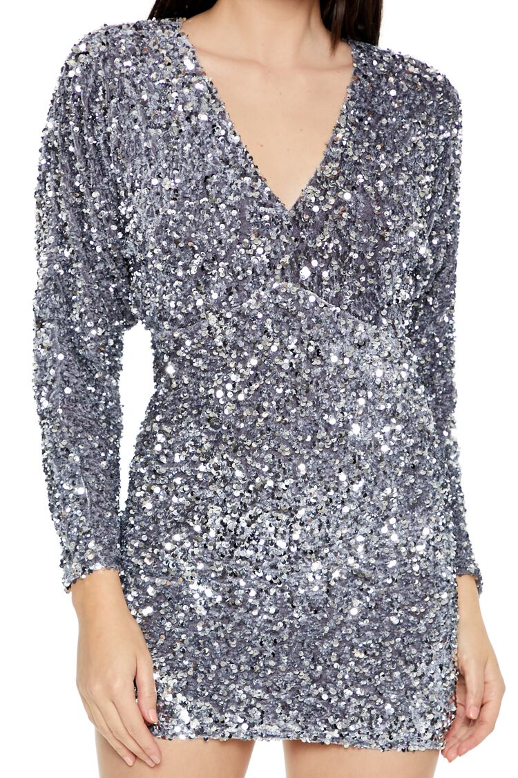  Forever 21 Sequin Mini Dress - silver - Bonton