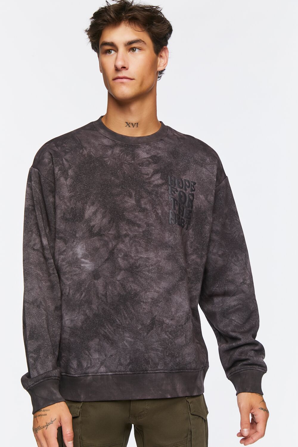  Forever 21 Hope For The Best Acid Wash Pullover - black black - Bonton