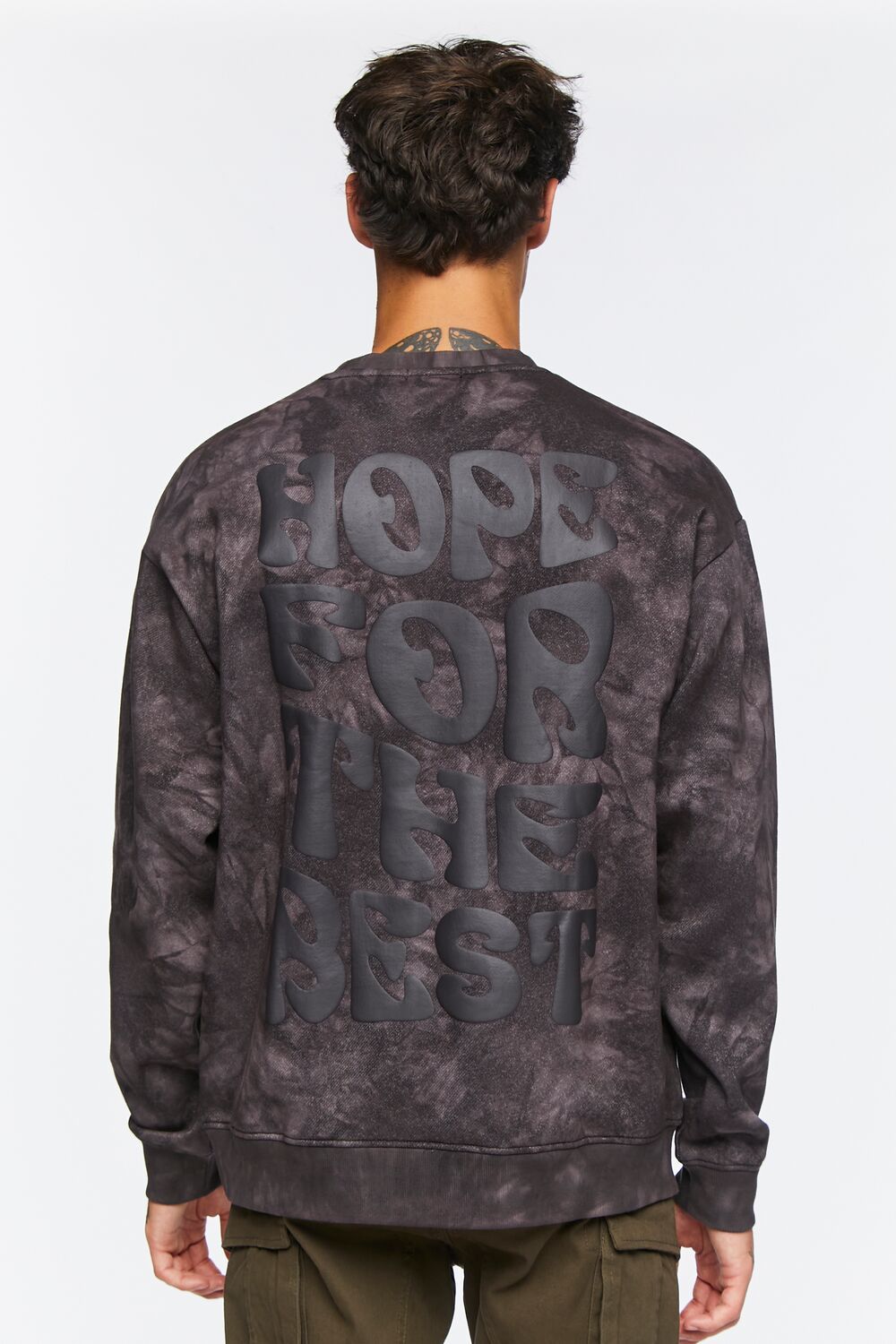  Forever 21 Hope For The Best Acid Wash Pullover - black black - Bonton