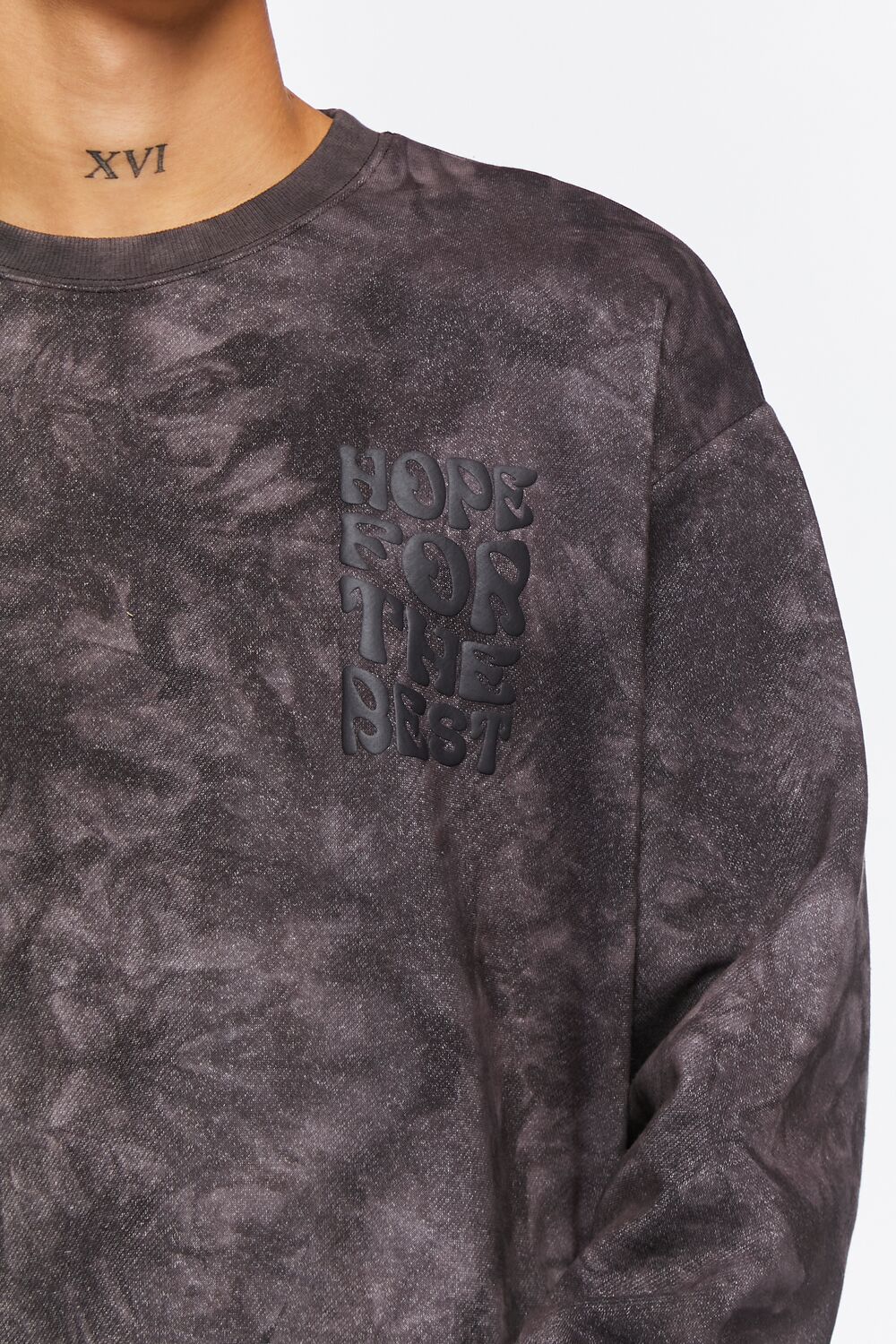  Forever 21 Hope For The Best Acid Wash Pullover - black black - Bonton