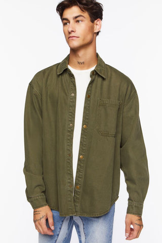 Drop-Sleeve Snap-Button Shirt