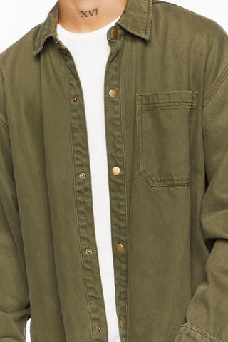 Drop-Sleeve Snap-Button Shirt