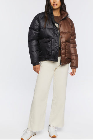Colorblock Puffer Jacket