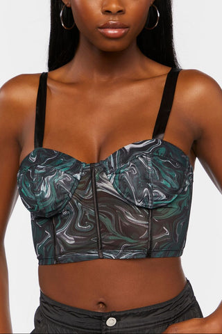 Marble Bustier Crop Top