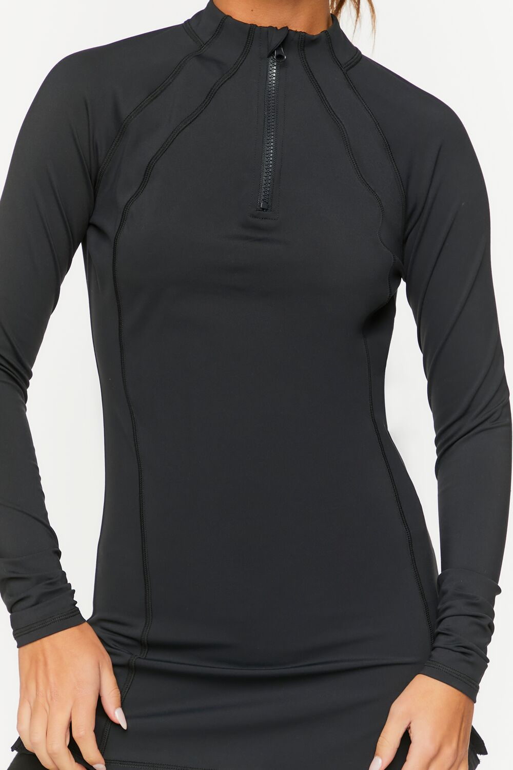  Forever 21 Active Half-Zip Pullover - black - Bonton