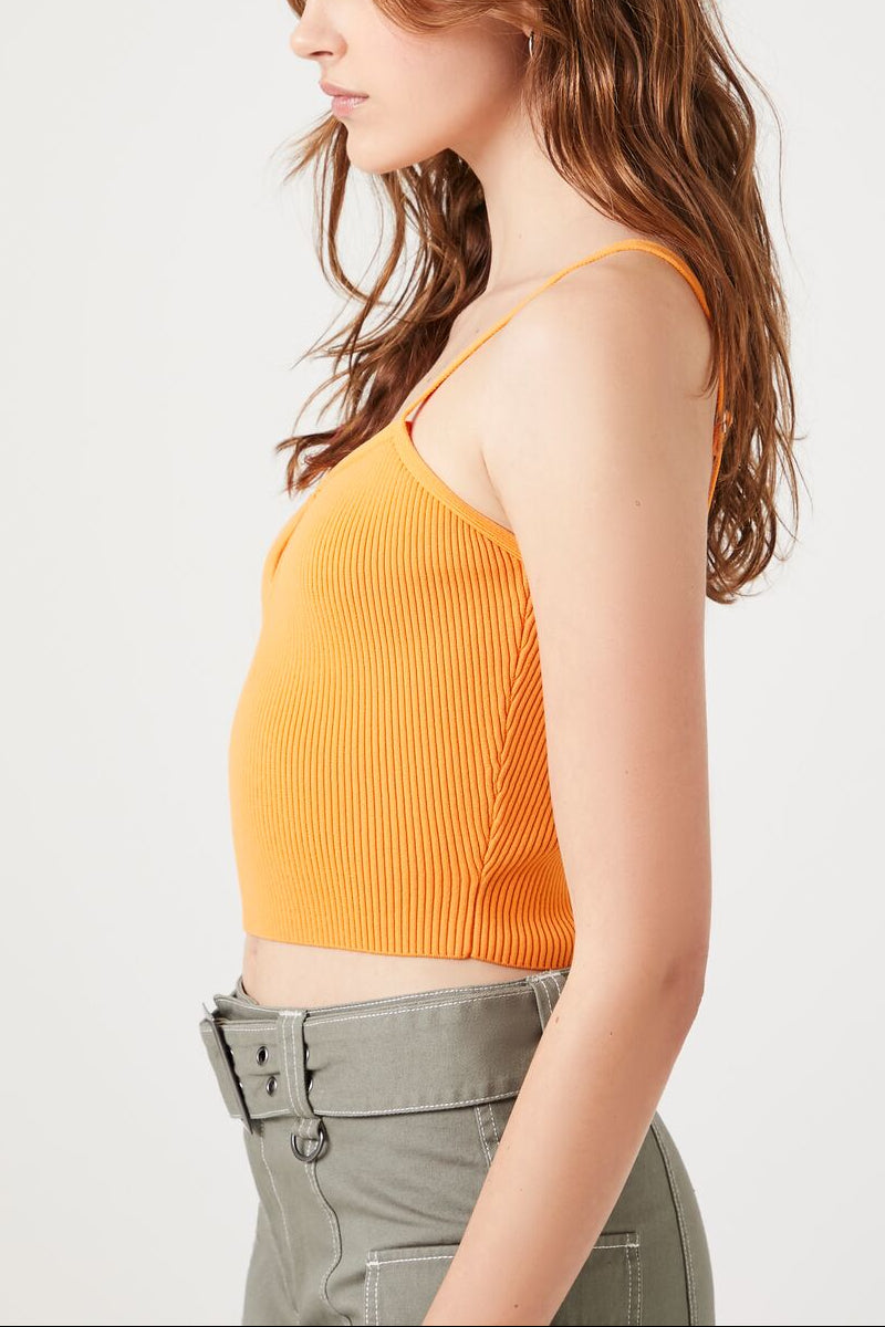  Forever 21 Sweater-Knit Cropped Cami - apricot - Bonton