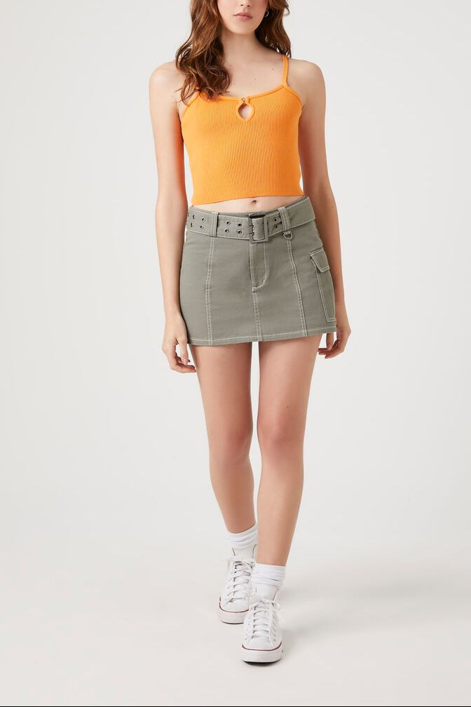  Forever 21 Sweater-Knit Cropped Cami - apricot - Bonton