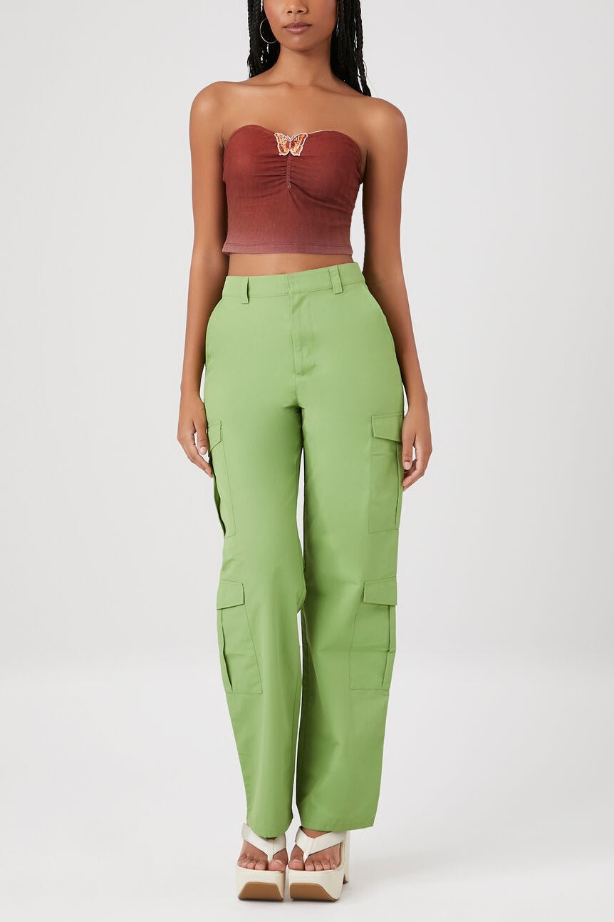  Forever 21 Butterfly Cropped Tube Top - brown - Bonton