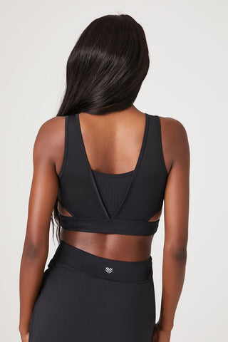 Perforated V-Neck Sports Bra