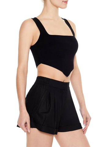Ribbed Sweater-Knit Crop Top