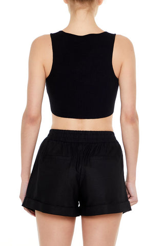 Ribbed Sweater-Knit Crop Top