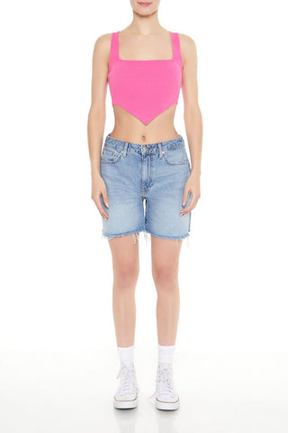 Ribbed Sweater-Knit Crop Top