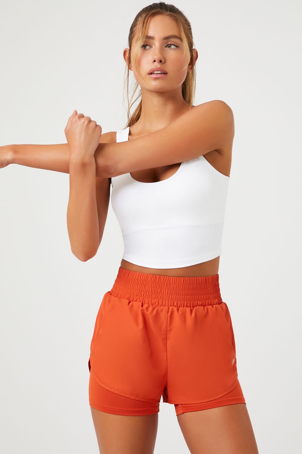  Forever 21 Longline Sports Bra - white - Bonton