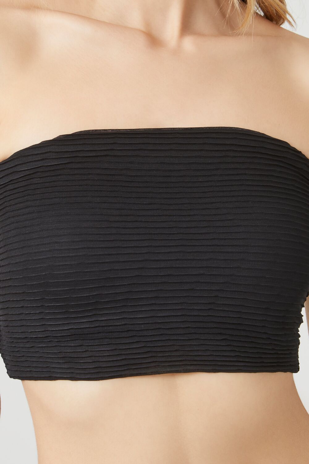  Forever 21 Rib-Knit Cropped Tube Top - white - Bonton