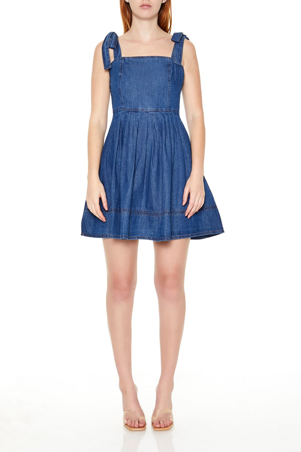  Forever 21 Denim Fit & Flare Mini Dress - medium denim - Bonton