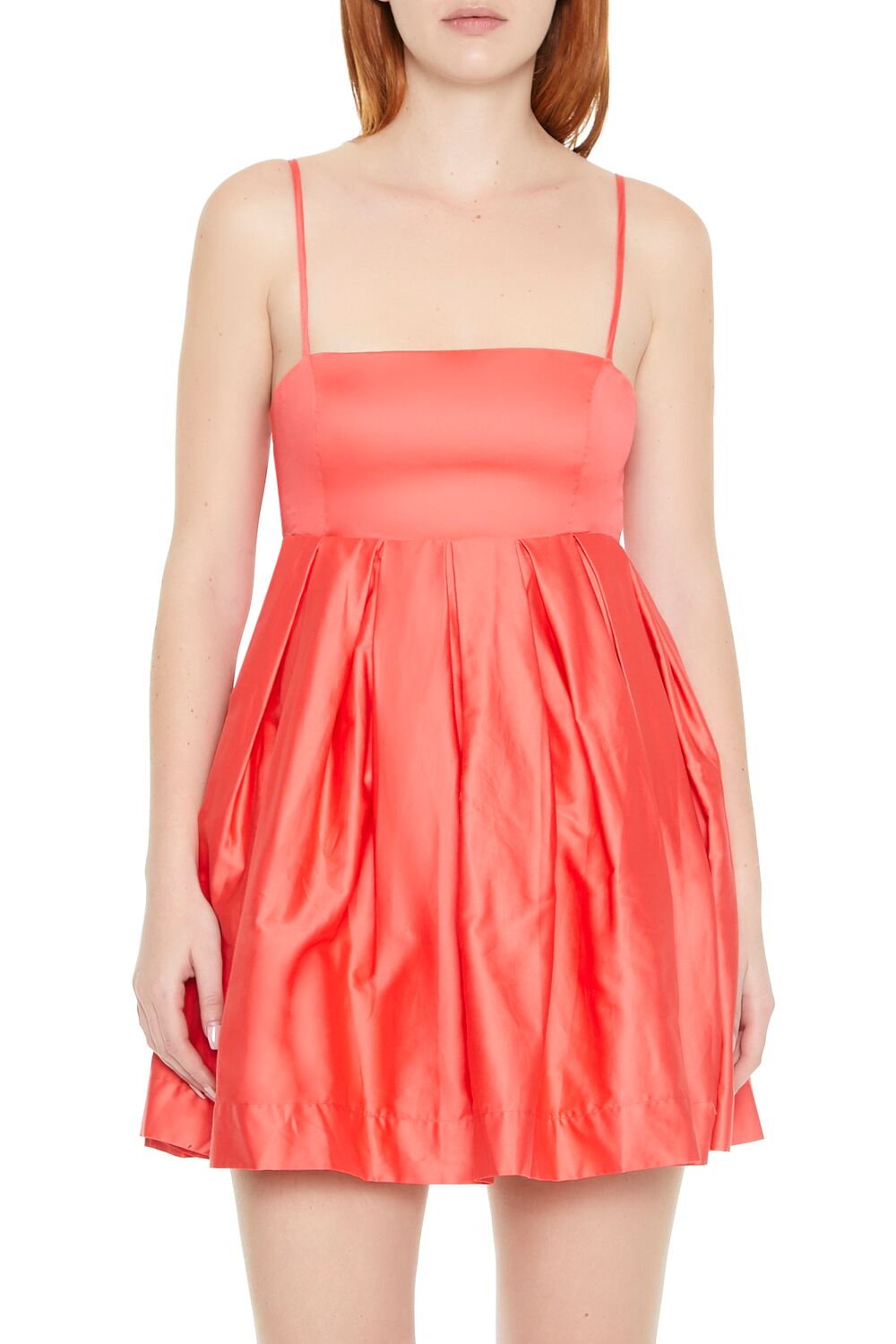  Forever 21 Fit & Flare Cami Mini Dress - coral-swatch - Bonton