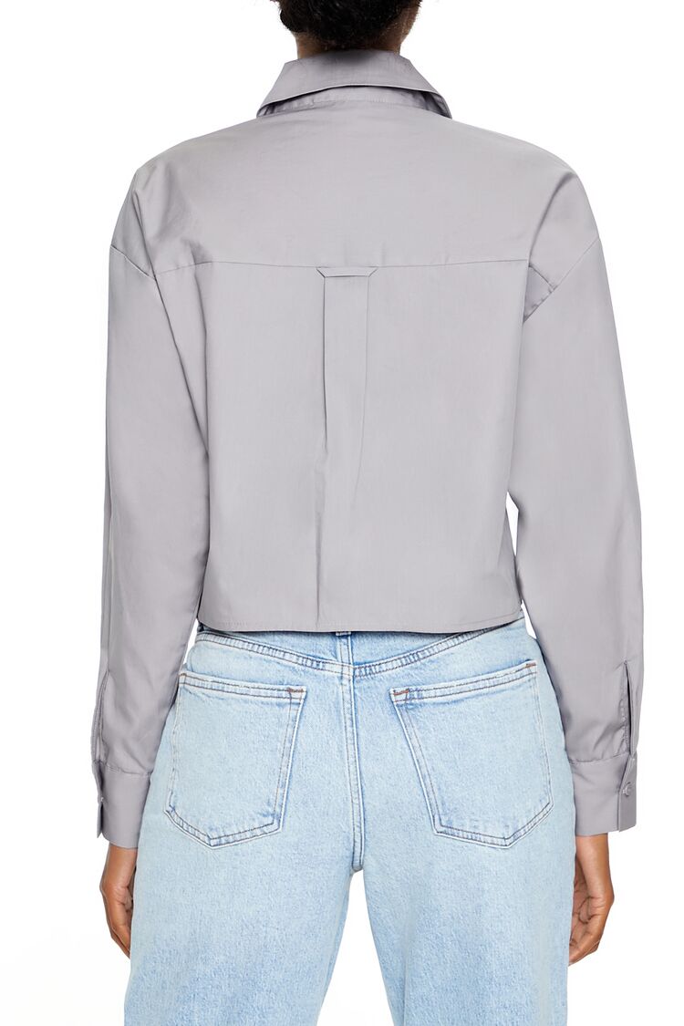  Forever 21 Cotton Long-Sleeve Shirt - blue - Bonton