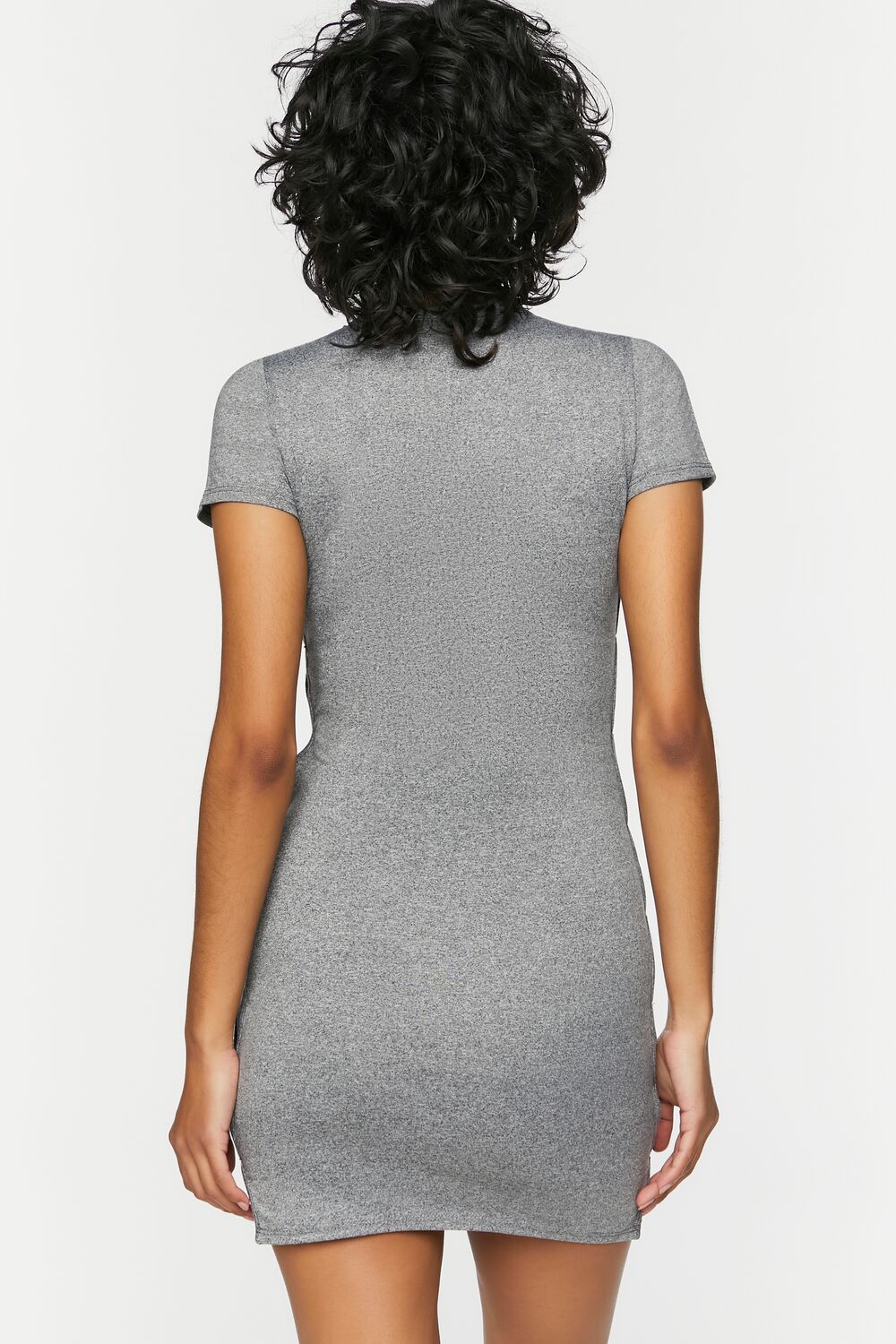  Forever 21 Short-Sleeve Cutout Mini Dress - heather-grey - Bonton