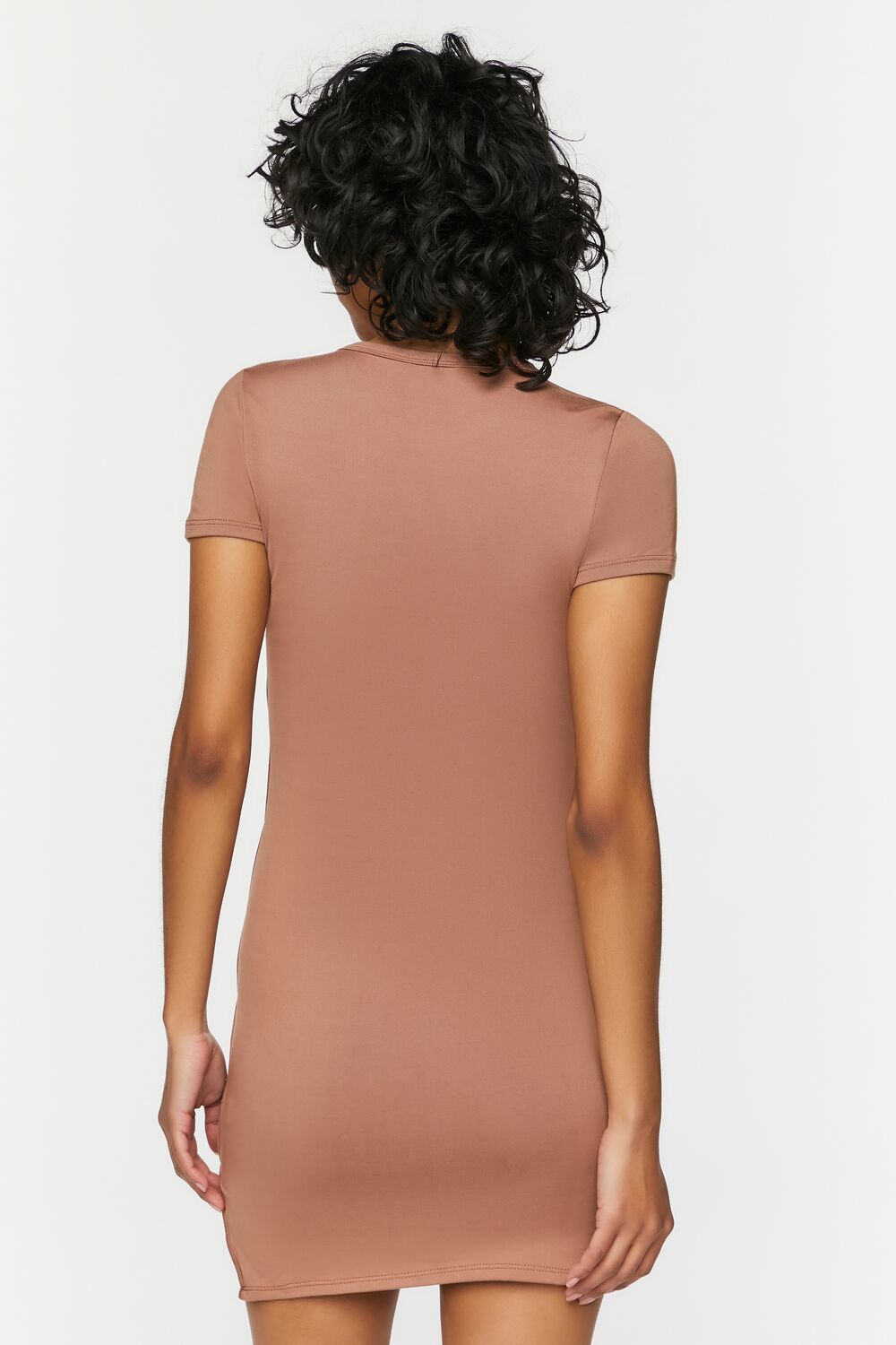  Forever 21 Short-Sleeve Cutout Mini Dress - heather-grey - Bonton