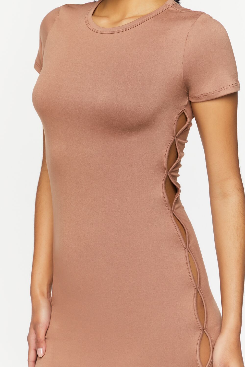  Forever 21 Short-Sleeve Cutout Mini Dress - heather-grey - Bonton