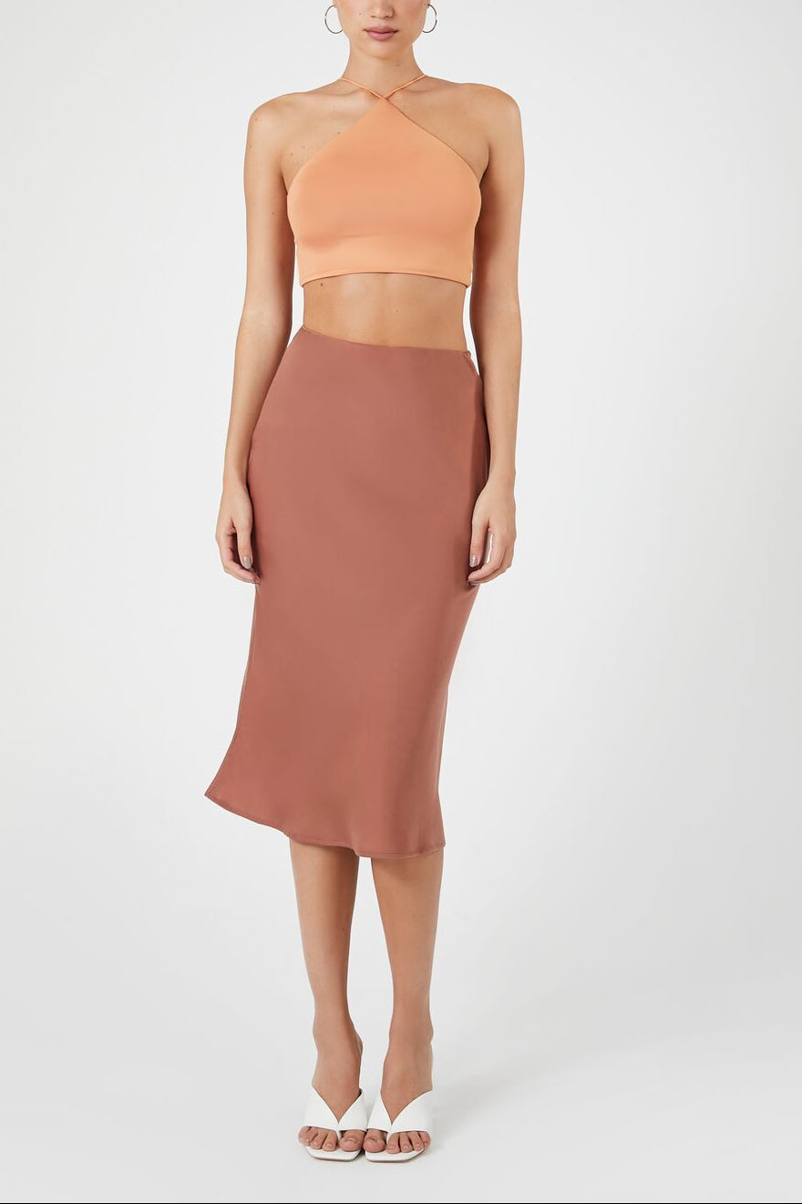  Forever 21 V-Strap Cropped Cami - toasted almond - Bonton