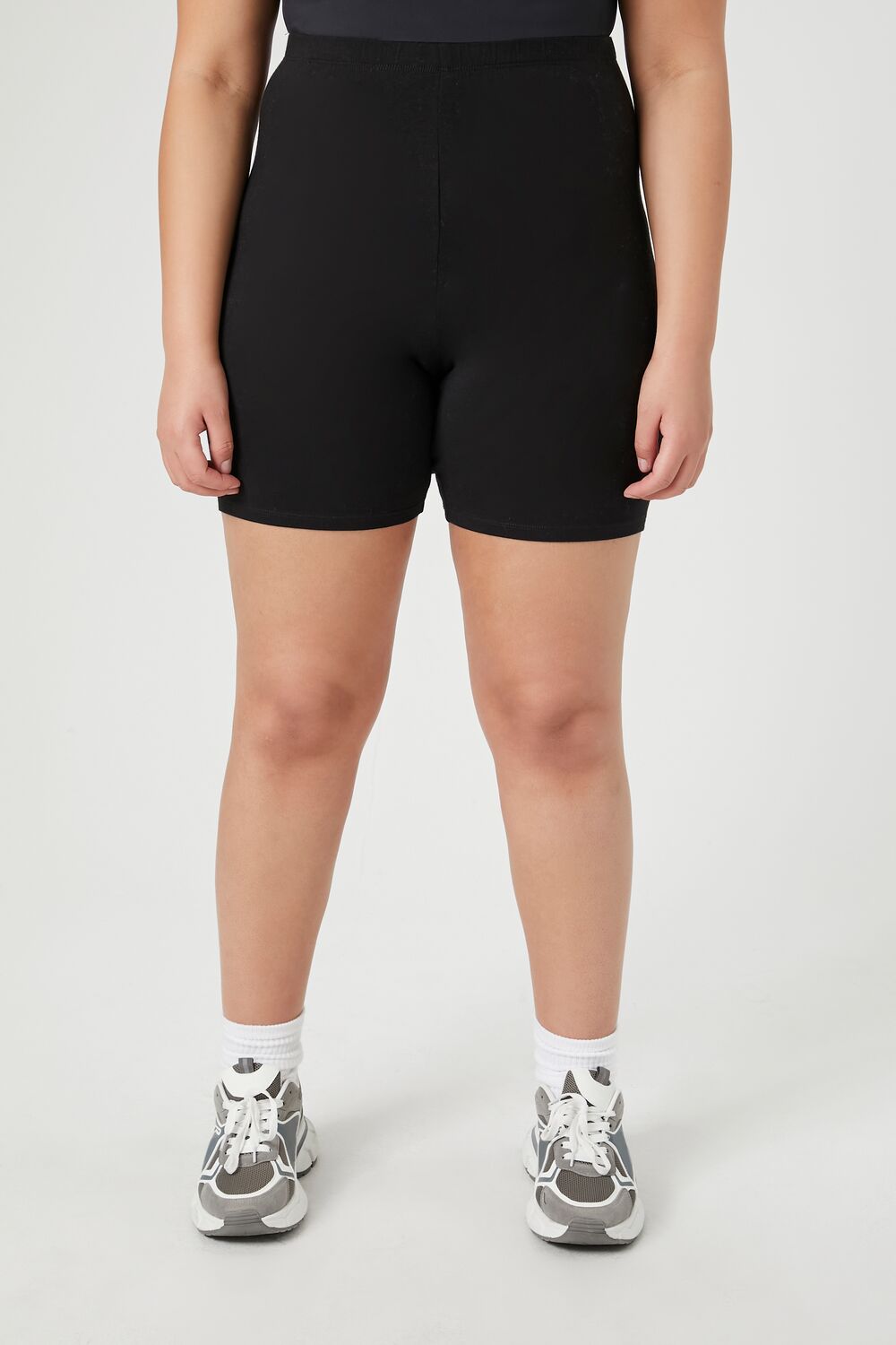  Forever 21 Plus Size Cotton Biker Shorts - black - Bonton