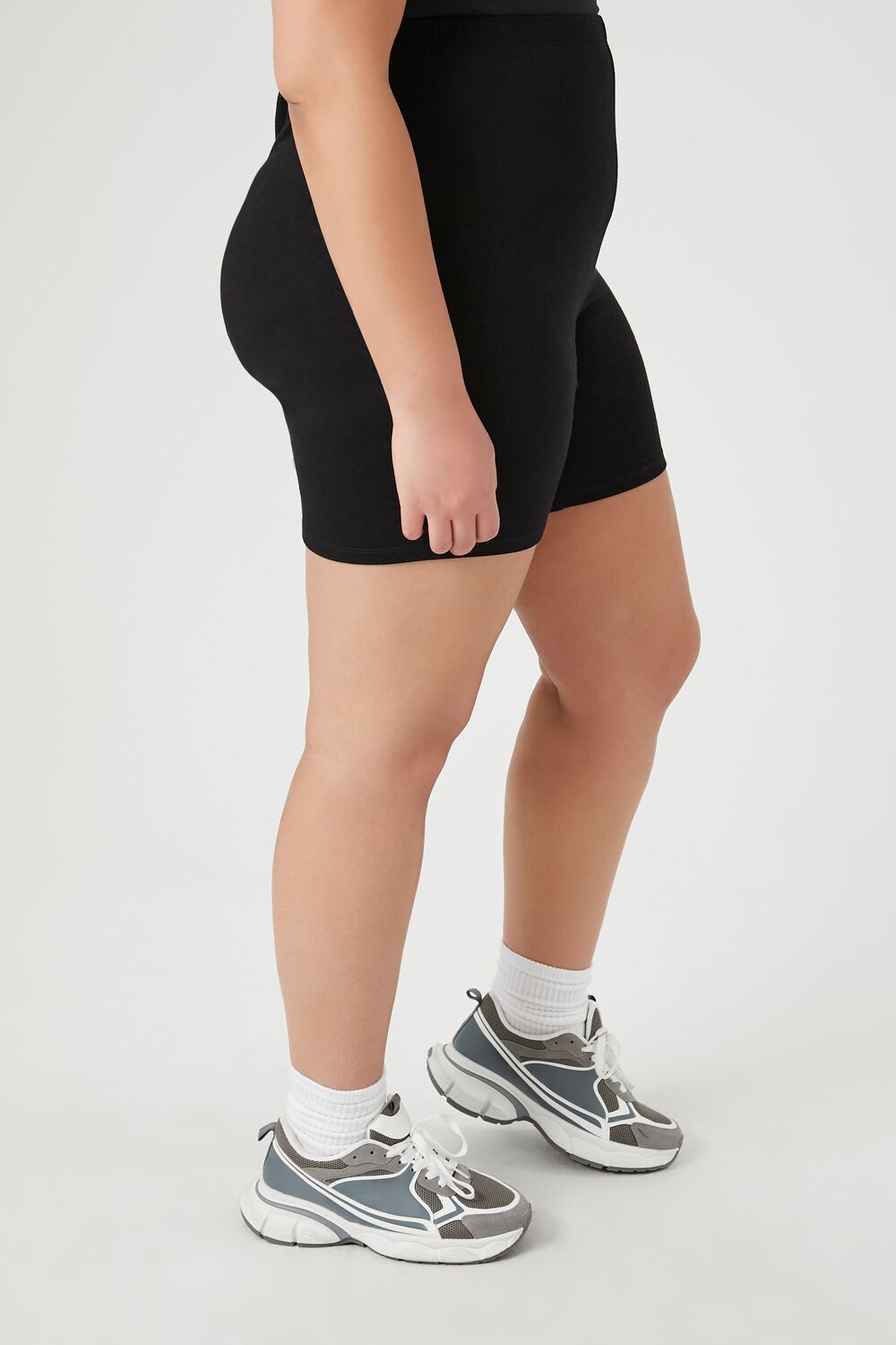  Forever 21 Plus Size Cotton Biker Shorts - black - Bonton