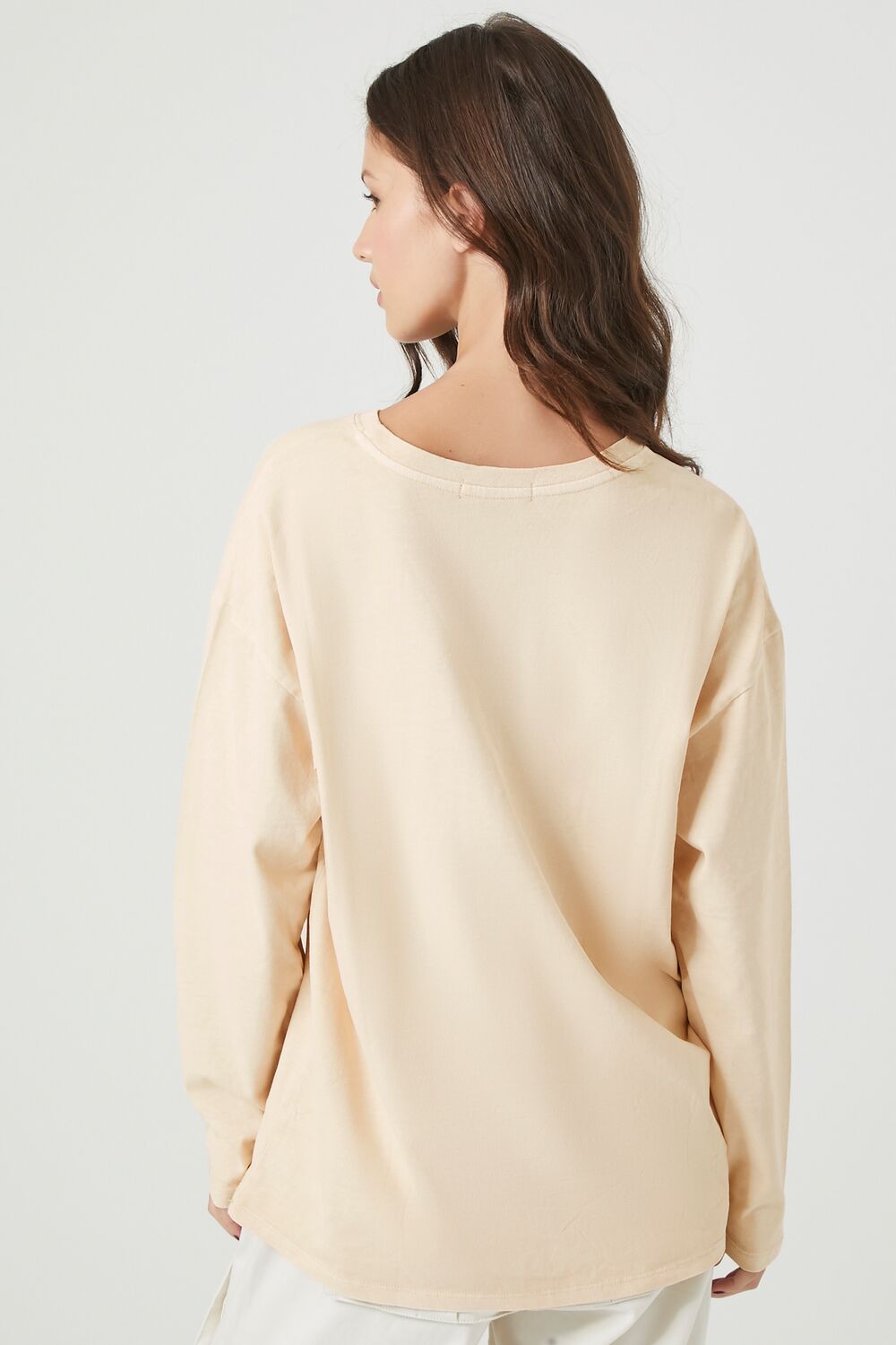  Forever 21 Oversized Drop-Sleeve Top - beige - Bonton