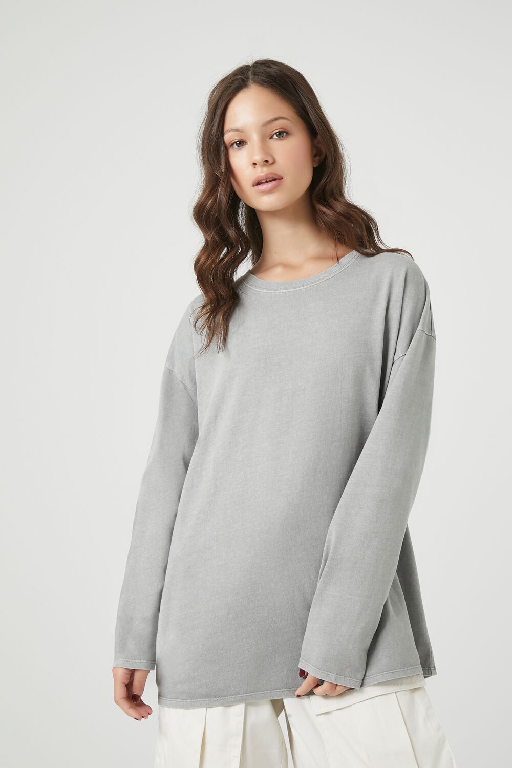  Forever 21 Oversized Drop-Sleeve Top - beige - Bonton