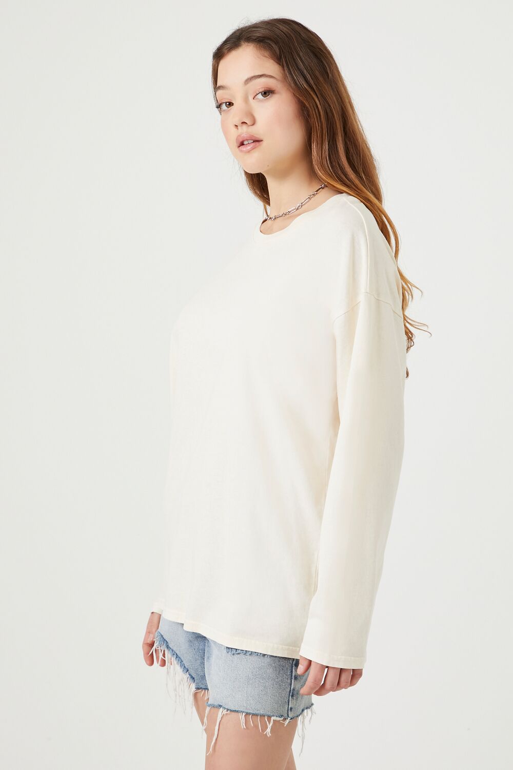  Forever 21 Oversized Drop-Sleeve Top - beige - Bonton