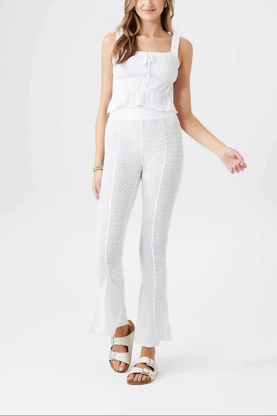  Forever 21 Crochet Flare Pants - black - Bonton