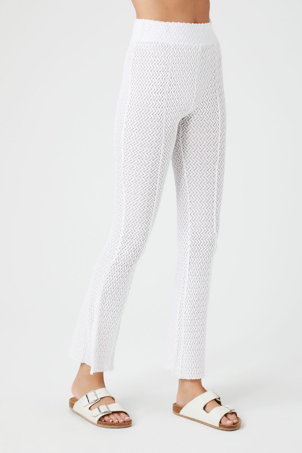  Forever 21 Crochet Flare Pants - black - Bonton