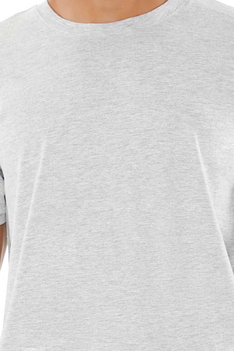  Forever 21 Cotton-Blend Crew Tee - heather grey - Bonton