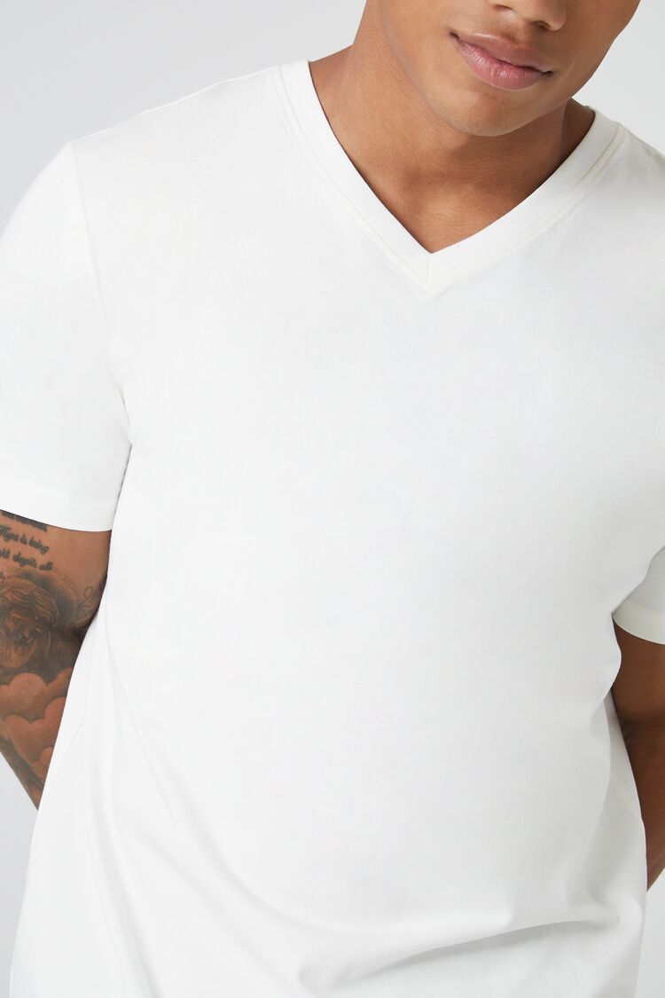  Forever 21 Basic Cotton V-Neck Tee - black - Bonton