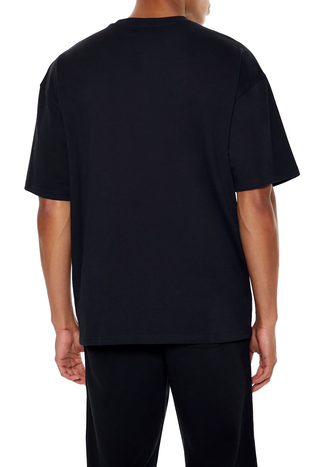  Forever 21 Oversized Cotton Crew Tee - black - Bonton