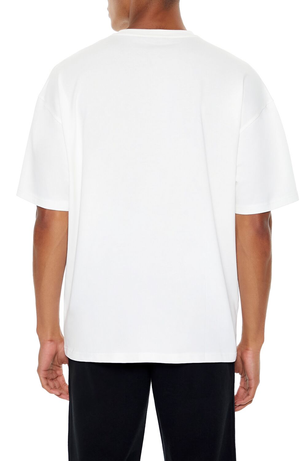  Forever 21 Oversized Cotton Crew Tee - black - Bonton