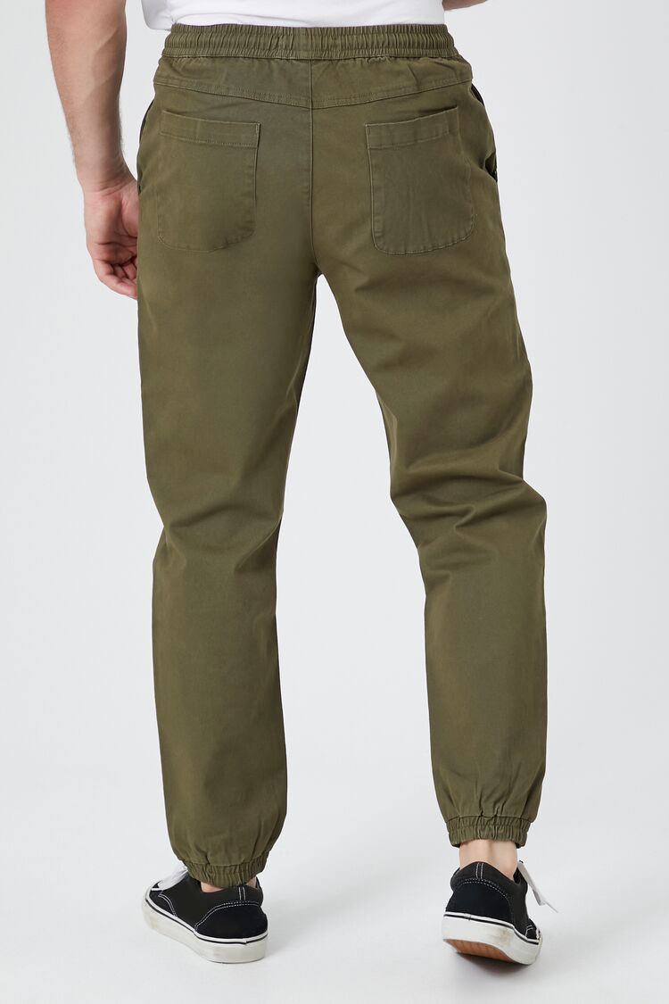  Forever 21 Twill Drawstring Joggers - taupe - Bonton