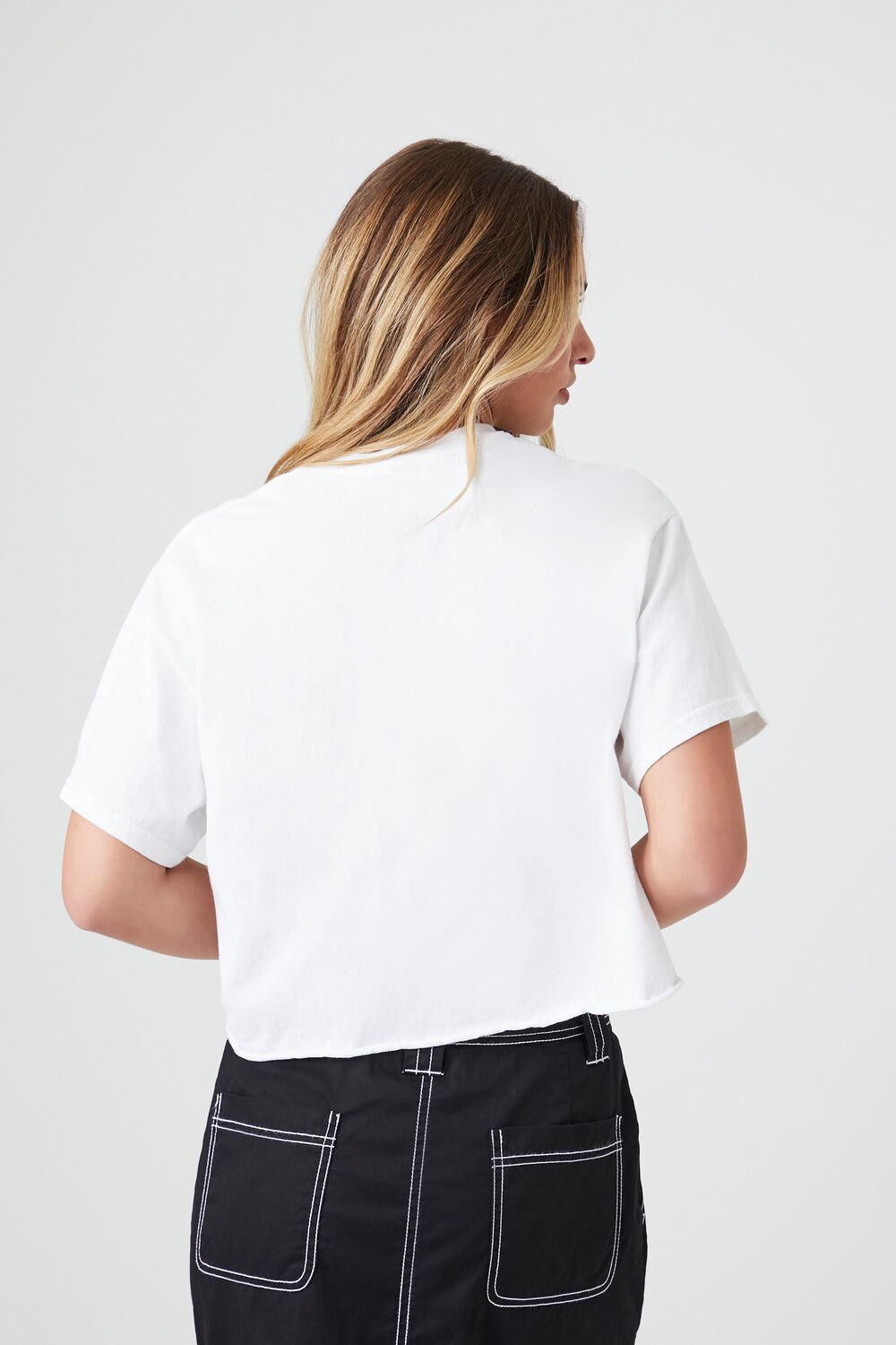  Forever 21 Cropped BFFFS Graphic Tee - white multi - Bonton