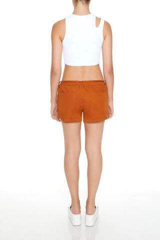 Twill Drawstring Cargo Shorts