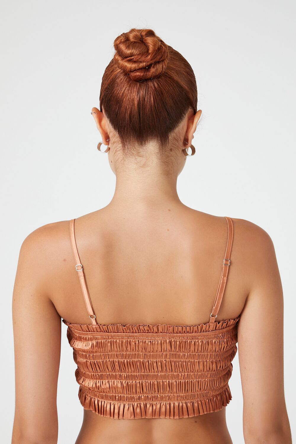  Forever 21 Smocked Satin Cropped Cami - purple - Bonton