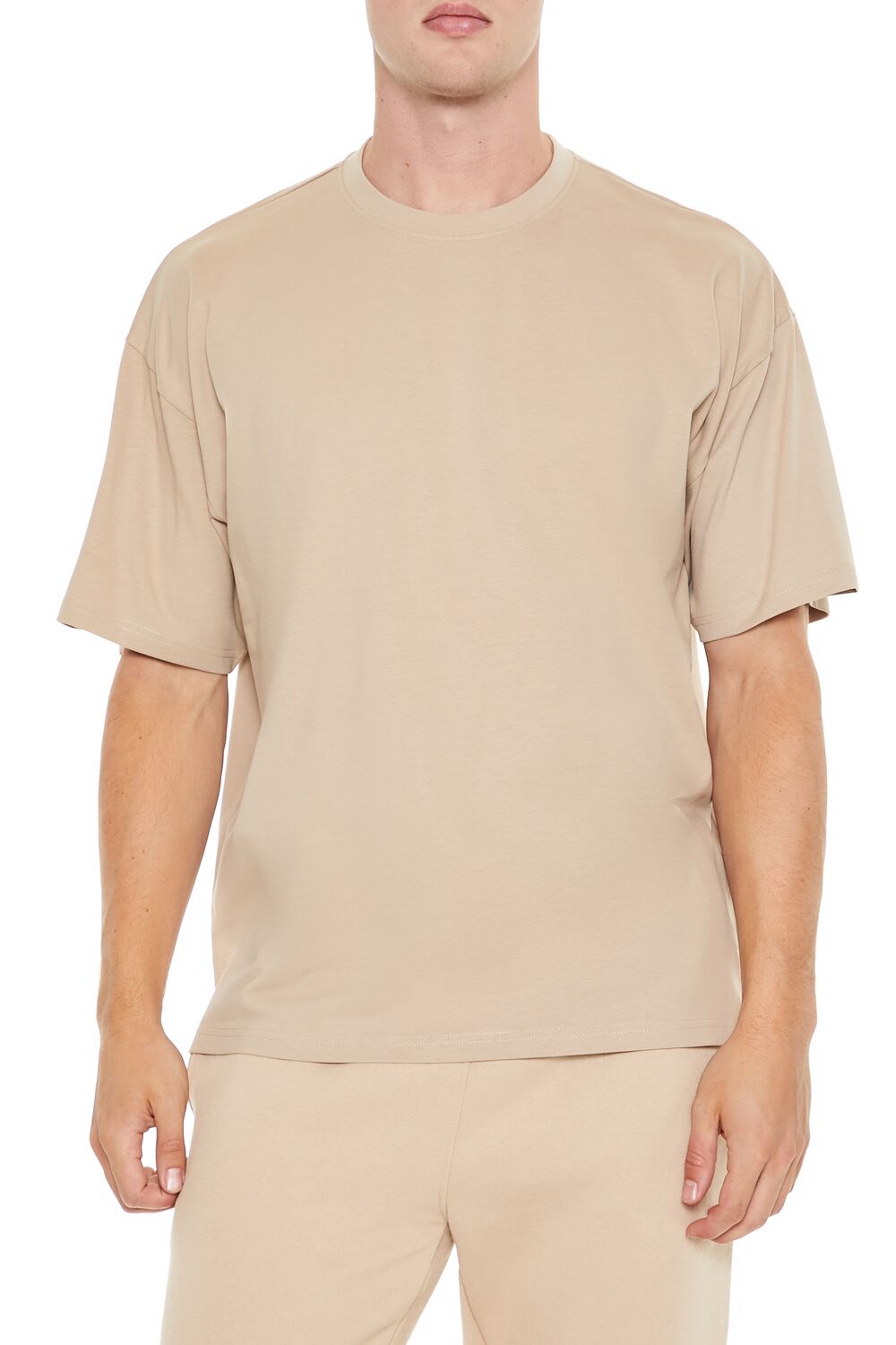  Forever 21 Cotton Crew High-Low Hem Tee - black - Bonton