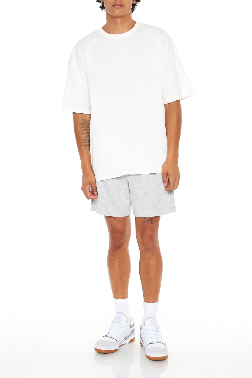  Forever 21 Cotton Crew High-Low Hem Tee - black - Bonton