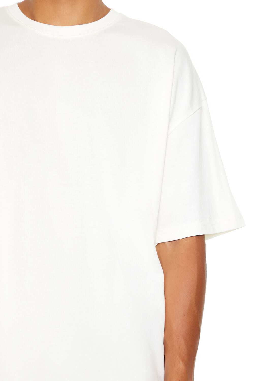  Forever 21 Cotton Crew High-Low Hem Tee - black - Bonton