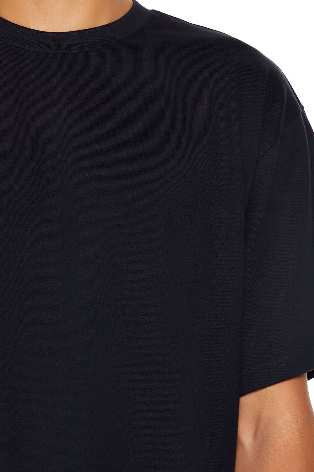  Forever 21 Scoop Cotton Crew Tee - black - Bonton