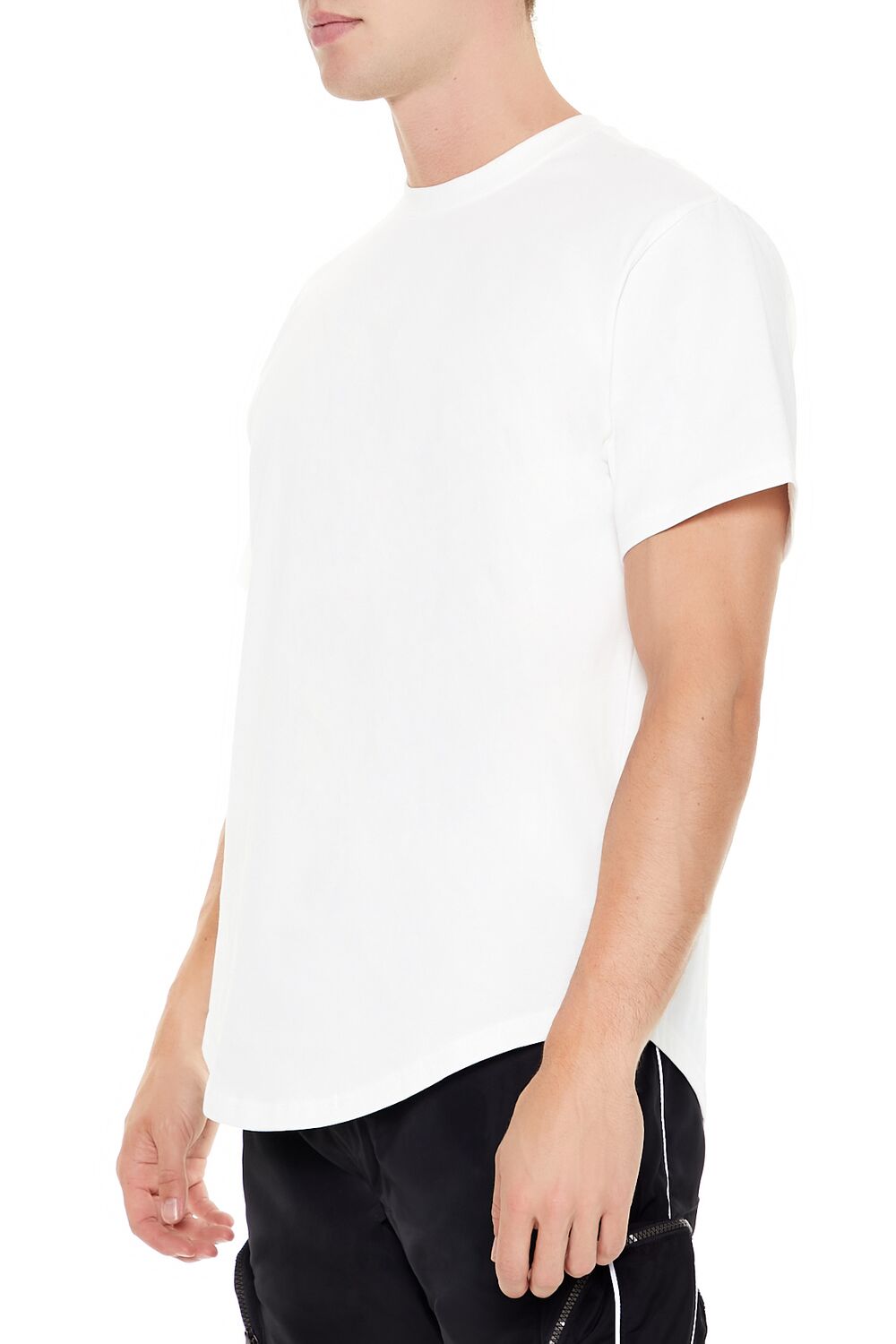  Forever 21 Scoop Cotton Crew Tee - black - Bonton
